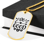 Let's Do Good Christian Necklace Stainless Steel or 18k Gold Dog Tag 24" Chain-Express Your Love Gifts