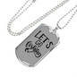 Let'S Go Fishing Necklace Stainless Steel or 18k Gold Dog Tag 24" Chain-Express Your Love Gifts