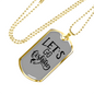 Let'S Go Fishing Necklace Stainless Steel or 18k Gold Dog Tag 24" Chain-Express Your Love Gifts