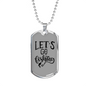 Let'S Go Fishing Necklace Stainless Steel or 18k Gold Dog Tag 24" Chain-Express Your Love Gifts