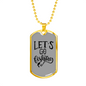 Let'S Go Fishing Necklace Stainless Steel or 18k Gold Dog Tag 24" Chain-Express Your Love Gifts