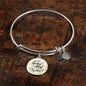 Let'S Grow Old Together Circle Pendant Bangle Stainless Steel or 18k Gold 18-22"-Express Your Love Gifts