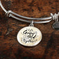 Let'S Grow Old Together Circle Pendant Bangle Stainless Steel or 18k Gold 18-22"-Express Your Love Gifts