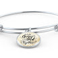 Let'S Grow Old Together Circle Pendant Bangle Stainless Steel or 18k Gold 18-22"-Express Your Love Gifts