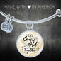 Let'S Grow Old Together Circle Pendant Bangle Stainless Steel or 18k Gold 18-22"-Express Your Love Gifts