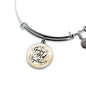 Let'S Grow Old Together Circle Pendant Bangle Stainless Steel or 18k Gold 18-22"-Express Your Love Gifts
