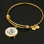Let'S Grow Old Together Circle Pendant Bangle Stainless Steel or 18k Gold 18-22"-Express Your Love Gifts