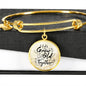 Let'S Grow Old Together Circle Pendant Bangle Stainless Steel or 18k Gold 18-22"-Express Your Love Gifts