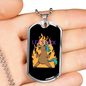 Let's Rock Horse Necklace Stainless Steel or 18k Gold Dog Tag 24" Chain-Express Your Love Gifts
