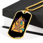 Let's Rock Horse Necklace Stainless Steel or 18k Gold Dog Tag 24" Chain-Express Your Love Gifts