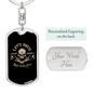 Let'S Rock Skull Biker Keychain Stainless Steel or 18k Gold Dog Tag Keyring-Express Your Love Gifts
