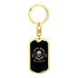 Let'S Rock Skull Biker Keychain Stainless Steel or 18k Gold Dog Tag Keyring-Express Your Love Gifts