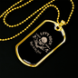 Let'S Rock Skull Biker Necklace Stainless Steel or 18k Gold Dog Tag 24"-Express Your Love Gifts