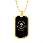 Let'S Rock Skull Biker Necklace Stainless Steel or 18k Gold Dog Tag 24"-Express Your Love Gifts