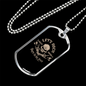 Let'S Rock Skull Biker Necklace Stainless Steel or 18k Gold Dog Tag 24"-Express Your Love Gifts
