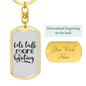 Let'S Talk More Hunter'S Keychain Gift Stainless Steel or 18k Gold Dog Tag Keyring-Express Your Love Gifts