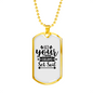 Let Your Dreams Christian Necklace Stainless Steel or 18k Gold Dog Tag 24" Chain-Express Your Love Gifts