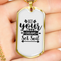 Let Your Dreams Christian Necklace Stainless Steel or 18k Gold Dog Tag 24" Chain-Express Your Love Gifts