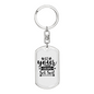 Let Your Dreams Keychain Stainless Steel or 18k Gold Dog Tag Keyring-Express Your Love Gifts