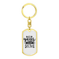 Let Your Dreams Keychain Stainless Steel or 18k Gold Dog Tag Keyring-Express Your Love Gifts
