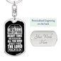 Let Your Heart Psalm 31:24 Keychain Stainless Steel or 18k Gold Dog Tag Keyring-Express Your Love Gifts