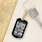 Let Your Heart Psalm 31:24 Keychain Stainless Steel or 18k Gold Dog Tag Keyring-Express Your Love Gifts