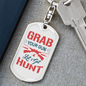 Lets Get Hunt Hunter'S Keychain Gift Stainless Steel or 18k Gold Dog Tag Keyring-Express Your Love Gifts