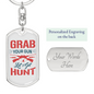 Lets Get Hunt Hunter'S Keychain Gift Stainless Steel or 18k Gold Dog Tag Keyring-Express Your Love Gifts