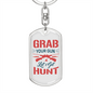 Lets Get Hunt Hunter'S Keychain Gift Stainless Steel or 18k Gold Dog Tag Keyring-Express Your Love Gifts