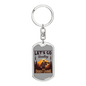 Lets Go Hunting Enjoy Living Hunter'S Keychain Gift Stainless Steel or 18k Gold Dog Tag Keyring-Express Your Love Gifts