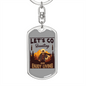 Lets Go Hunting Enjoy Living Hunter'S Keychain Gift Stainless Steel or 18k Gold Dog Tag Keyring-Express Your Love Gifts