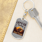 Lets Go Hunting Enjoy Living Hunter'S Keychain Gift Stainless Steel or 18k Gold Dog Tag Keyring-Express Your Love Gifts