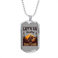Lets Go Hunting Enjoy Living Hunting Necklace Stainless Steel or 18k Gold Dog Tag 24"-Express Your Love Gifts