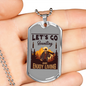 Lets Go Hunting Enjoy Living Hunting Necklace Stainless Steel or 18k Gold Dog Tag 24"-Express Your Love Gifts