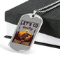Lets Go Hunting Enjoy Living Hunting Necklace Stainless Steel or 18k Gold Dog Tag 24"-Express Your Love Gifts