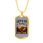 Lets Go Hunting Enjoy Living Hunting Necklace Stainless Steel or 18k Gold Dog Tag 24"-Express Your Love Gifts