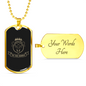 Lets Go To The Jungle Hunting Necklace Stainless Steel or 18k Gold Dog Tag 24"-Express Your Love Gifts