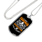 Level Of Stupidity Grumpy Trucker Dog Tag Stainless Steel or 18k Gold 24" Chain-Express Your Love Gifts