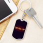 Level Up Gambler Keychain Stainless Steel or 18k Gold Dog Tag Keyring-Express Your Love Gifts