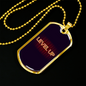 Level Up Gambler Necklace Stainless Steel or 18k Gold Dog Tag 24" Chain-Express Your Love Gifts