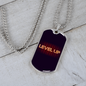Level Up Gambler Necklace Stainless Steel or 18k Gold Dog Tag 24" Chain-Express Your Love Gifts