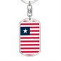 Liberia Flag Keychain Dog Tag Stainless Steel or 18k Gold-Express Your Love Gifts