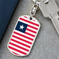 Liberia Flag Keychain Dog Tag Stainless Steel or 18k Gold-Express Your Love Gifts