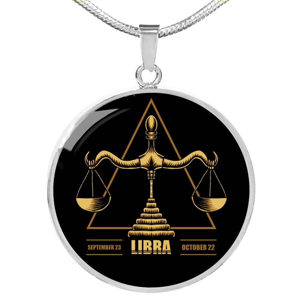 Libra Astrological Zodiac Sign Necklace Stainless Steel or 18k Gold 18-22"-Express Your Love Gifts