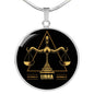 Libra Astrological Zodiac Sign Necklace Stainless Steel or 18k Gold 18-22"-Express Your Love Gifts