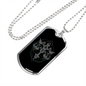 Libra Black Zodiac Necklace Stainless Steel or 18k Gold Dog Tag 24" Chain-Express Your Love Gifts