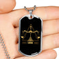 Libra Dog Tag Astrology Zodiac Sign Stainless Steel or 18k Gold 24" Chain-Express Your Love Gifts