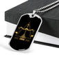 Libra Dog Tag Astrology Zodiac Sign Stainless Steel or 18k Gold 24" Chain-Express Your Love Gifts