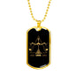 Libra Dog Tag Astrology Zodiac Sign Stainless Steel or 18k Gold 24" Chain-Express Your Love Gifts