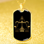 Libra Dog Tag Astrology Zodiac Sign Stainless Steel or 18k Gold 24" Chain-Express Your Love Gifts